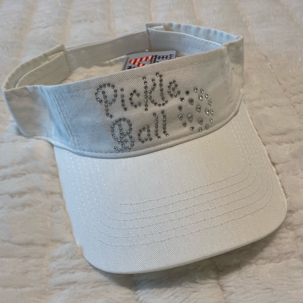 Pickleball Visor with Crystals White 🤍✨